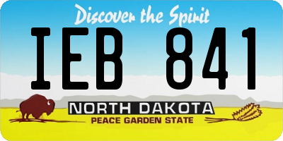 ND license plate IEB841