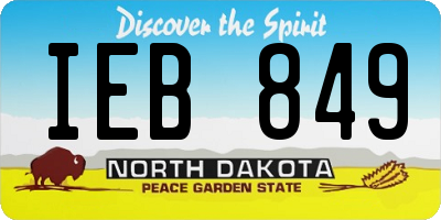 ND license plate IEB849