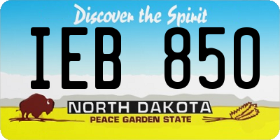 ND license plate IEB850