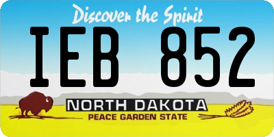 ND license plate IEB852