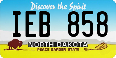 ND license plate IEB858