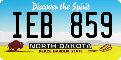 ND license plate IEB859
