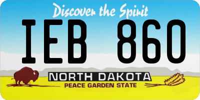 ND license plate IEB860