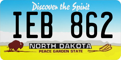 ND license plate IEB862