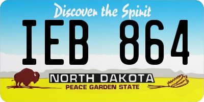 ND license plate IEB864
