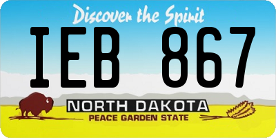 ND license plate IEB867
