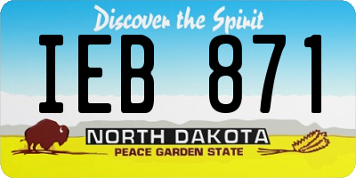 ND license plate IEB871