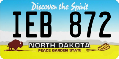 ND license plate IEB872