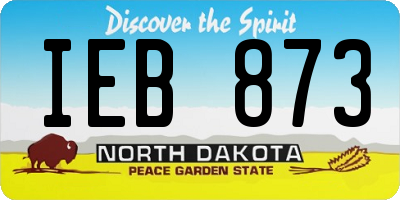 ND license plate IEB873