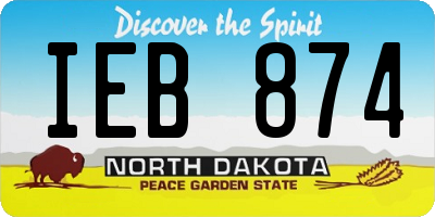 ND license plate IEB874