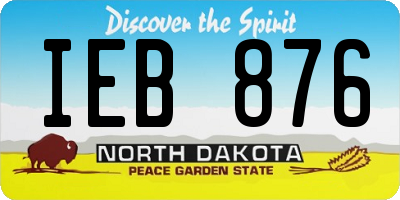 ND license plate IEB876