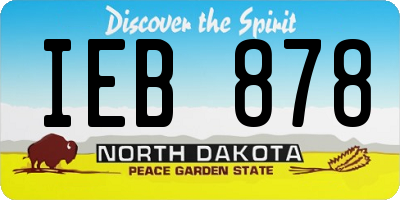 ND license plate IEB878