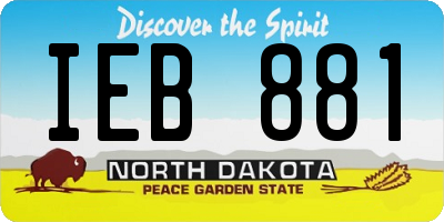 ND license plate IEB881