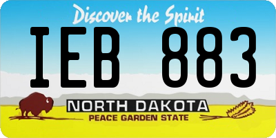ND license plate IEB883