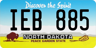 ND license plate IEB885