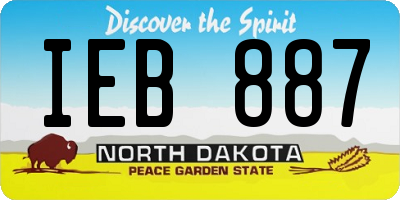 ND license plate IEB887