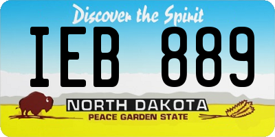 ND license plate IEB889