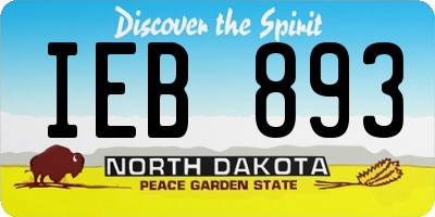 ND license plate IEB893