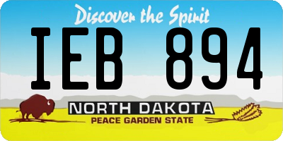 ND license plate IEB894