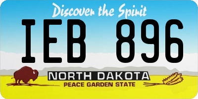 ND license plate IEB896