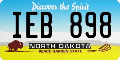 ND license plate IEB898