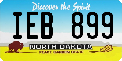 ND license plate IEB899