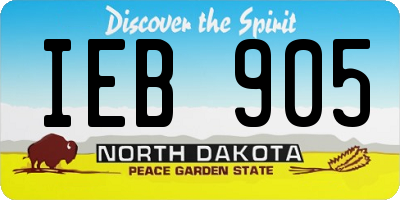 ND license plate IEB905