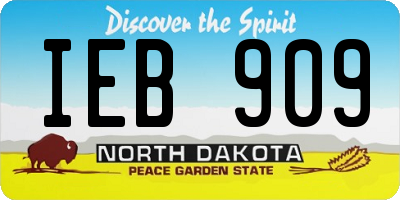 ND license plate IEB909