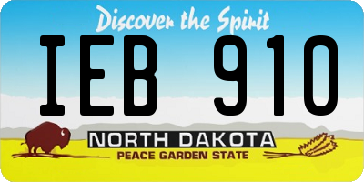 ND license plate IEB910