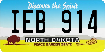 ND license plate IEB914