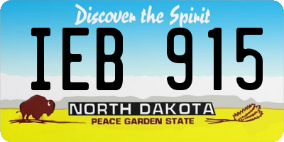 ND license plate IEB915