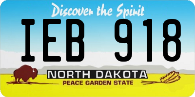 ND license plate IEB918
