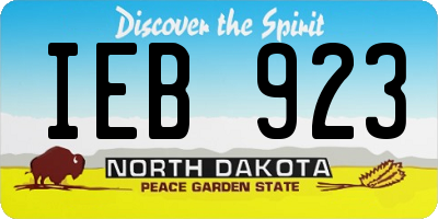 ND license plate IEB923
