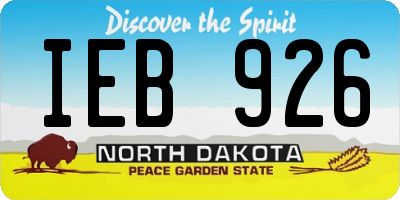 ND license plate IEB926