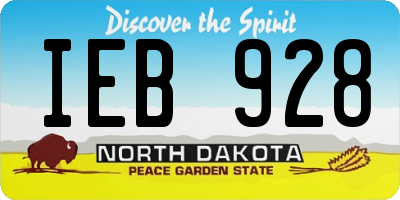 ND license plate IEB928