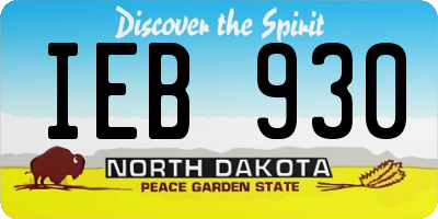 ND license plate IEB930