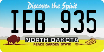 ND license plate IEB935