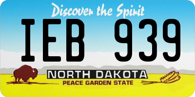 ND license plate IEB939