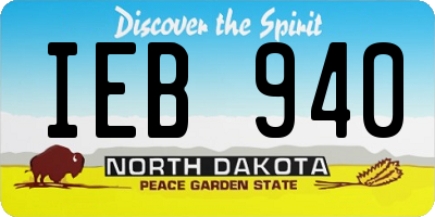 ND license plate IEB940