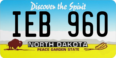 ND license plate IEB960