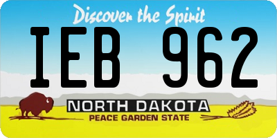 ND license plate IEB962