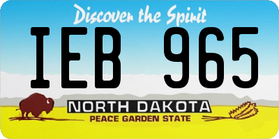 ND license plate IEB965