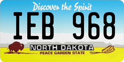 ND license plate IEB968