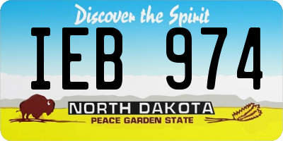 ND license plate IEB974