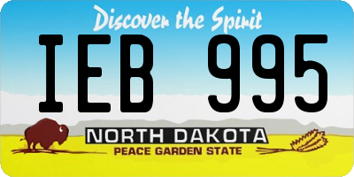 ND license plate IEB995