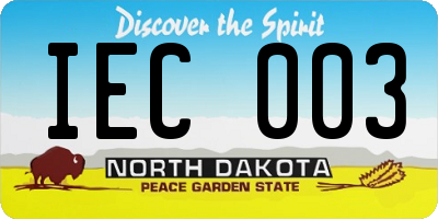 ND license plate IEC003