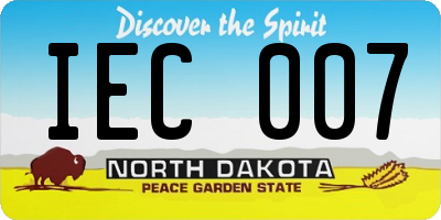 ND license plate IEC007