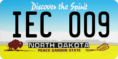 ND license plate IEC009