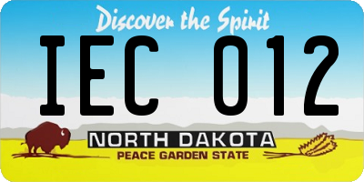 ND license plate IEC012