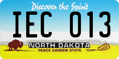 ND license plate IEC013